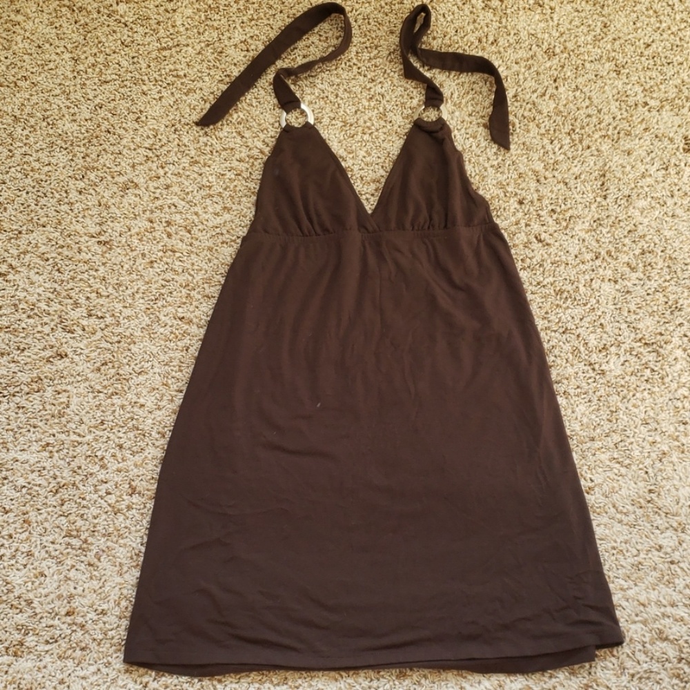Brown bathing suit coverup
